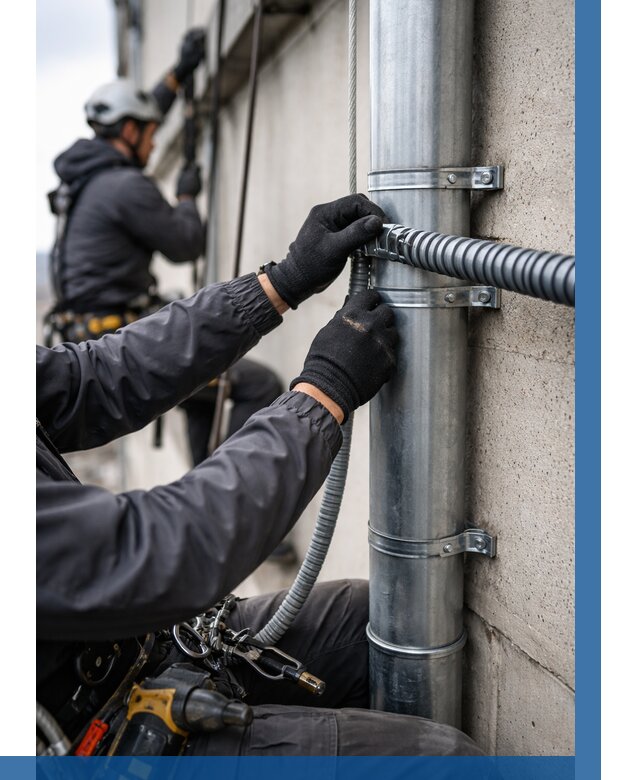 Монтаж гофры для кабеля в Кунгуре от 308 р. | ВЫСОТНИК-Кнг