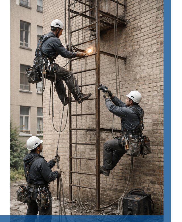 Ремонт пожарной лестницы в Кунгуре от 7692 р. | ВЫСОТНИК-Кнг