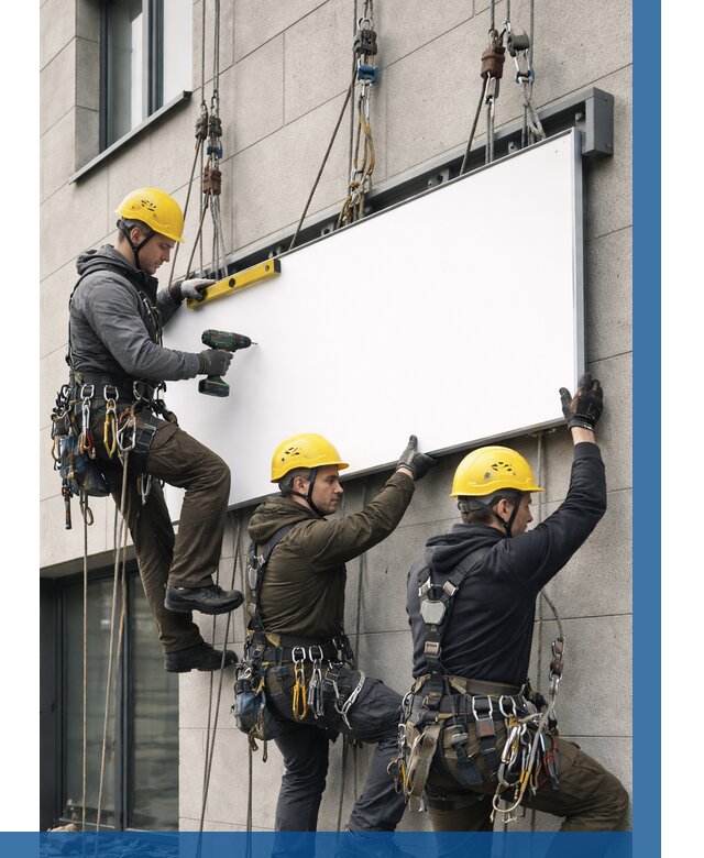 Монтаж рекламной вывески в Кунгуре от 8205 р. | ВЫСОТНИК-Кнг