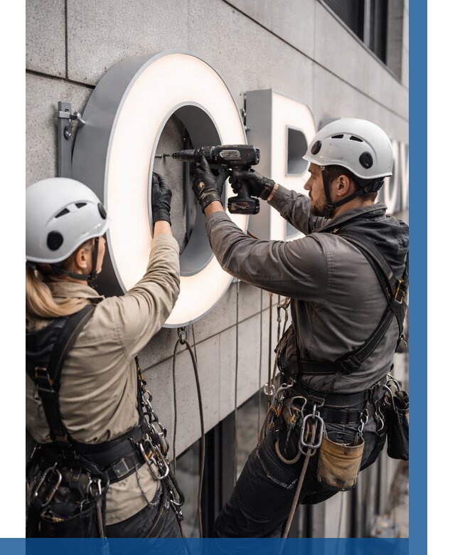 Монтаж световых букв в Кунгуре от 3077 р. под ключ ВЫСОТНИК-Кнг