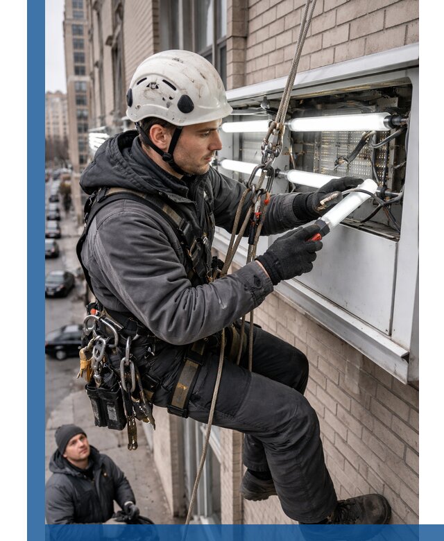 Профессиональная замена ламп в наружной вывеске в Кунгуре