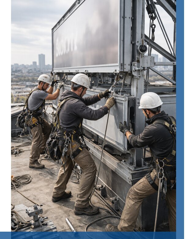 Монтаж крышной рекламной конструкции в Кунгуре от 61536 р.|ВЫСОТНИК-Кнг