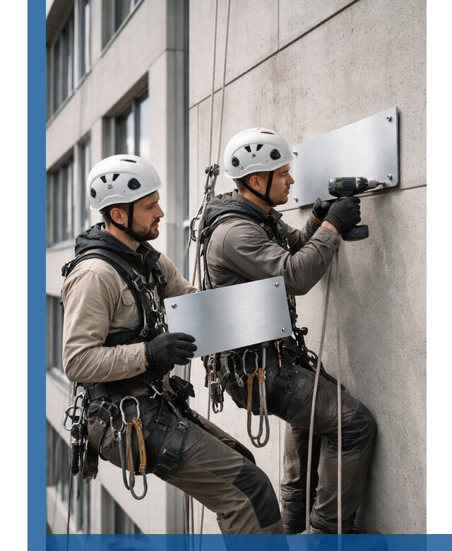 Монтаж табличек и указателей в Кунгуре для зданий и сооружений