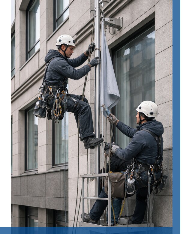 Установка флагов на фасаде в Кунгуре от 4615 р. | ВЫСОТНИК-Кнг