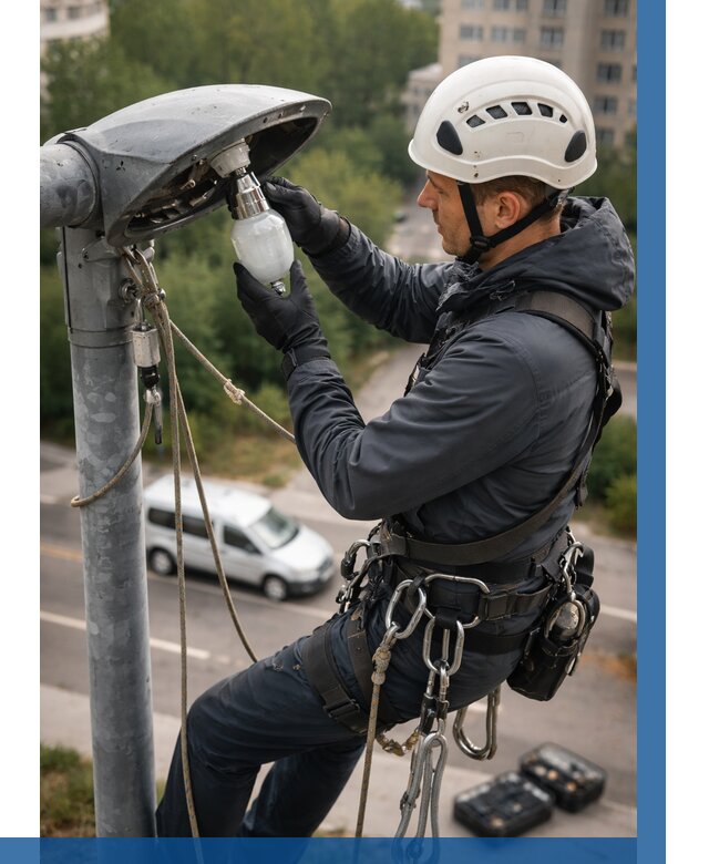 Замена ламп на высоте в Кунгуре от 2564 р. | ВЫСОТНИК-Кнг