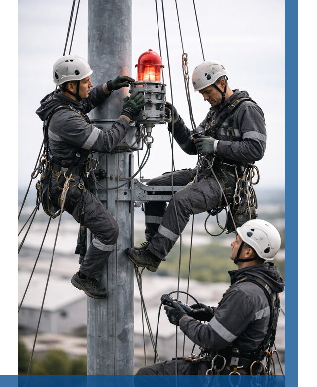 Монтаж заградительных огней в Кунгуре от 8718 р. | ВЫСОТНИК-Кнг