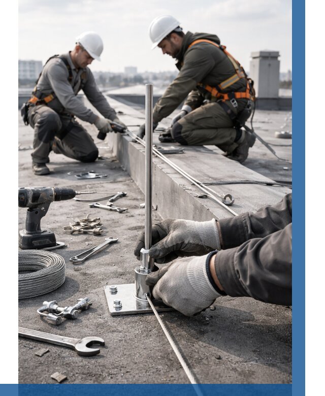 Монтаж молниезащиты на кровле в Кунгуре цена от 25640 р. | ВЫСОТНИК-Кнг