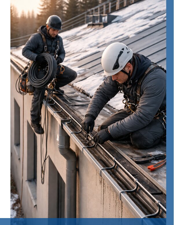 Монтаж греющего кабеля на кровле в Кунгуре от 462 р. | ВЫСОТНИК-Кнг