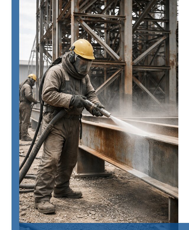 Пескоструйная очистка металлоконструкций в Кунгуре промышленная