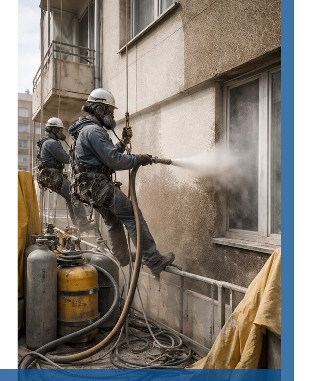 Пескоструйная очистка фасада в Кунгуре от 667 р. | ВЫСОТНИК-Кнг