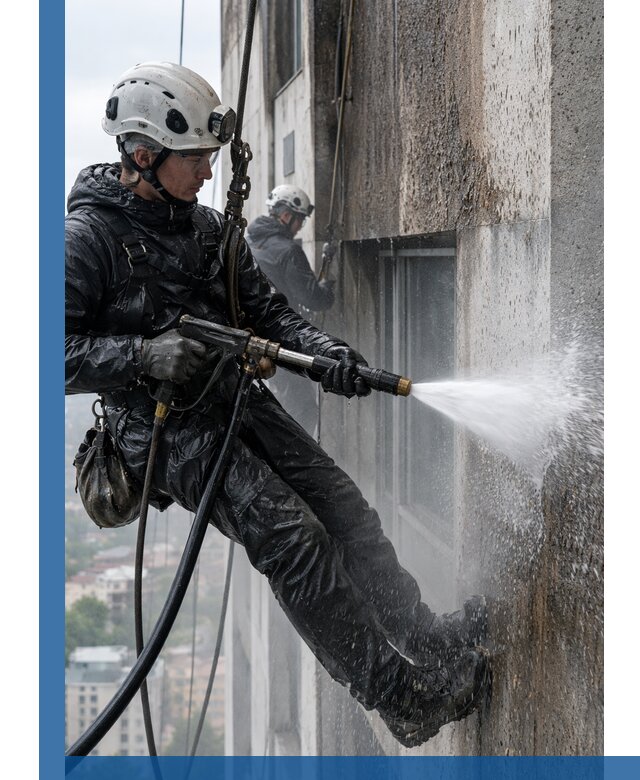 Гидроструйная очистка фасадов и конструкций в Кунгуре