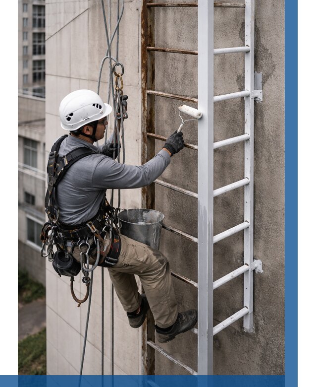 Покраска пожарных лестниц в Кунгуре от 4615 р. | ВЫСОТНИК-Кнг