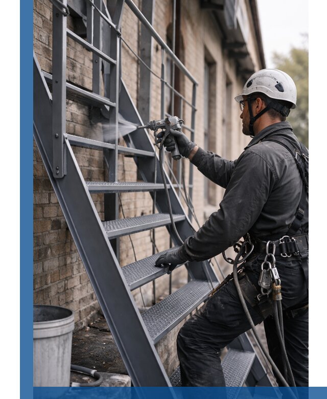 Покраска и антикоррозионная защита пожарных лестниц в Кунгуре