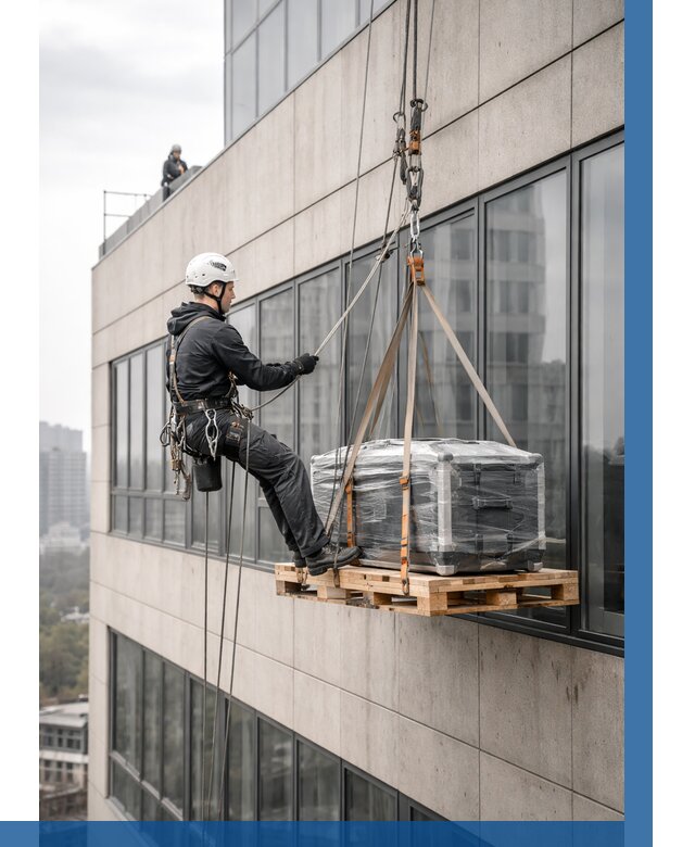 Спуск груза по фасаду в Кунгуре от 3590 р. | ВЫСОТНИК-Кнг