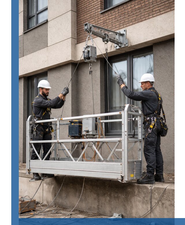 Монтаж и подъем фасадной люльки в Кунгуре с гарантией безопасности