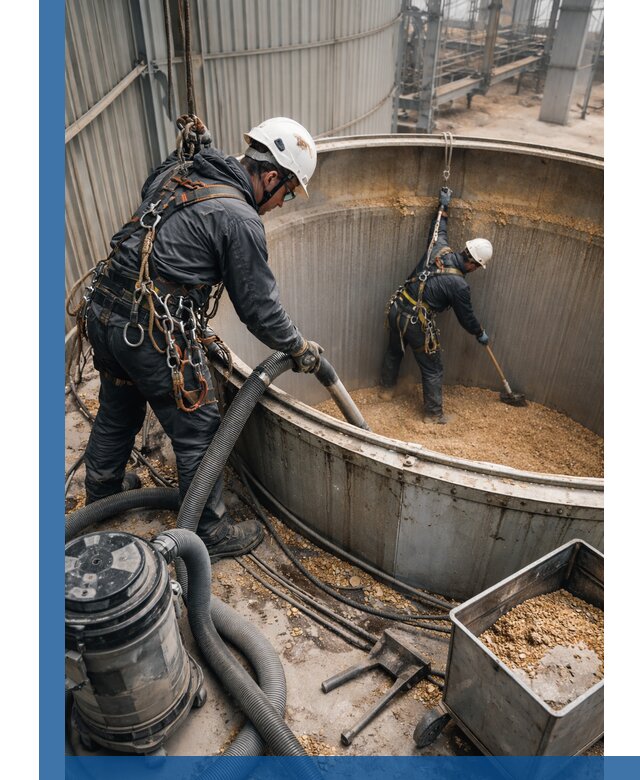 Профессиональная чистка зерновых бункеров в Кунгуре с выездом