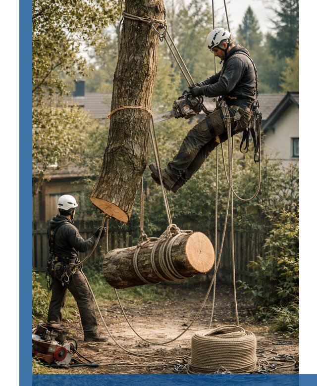 Валка деревьев частями в Кунгуре, безопасно и аккуратно