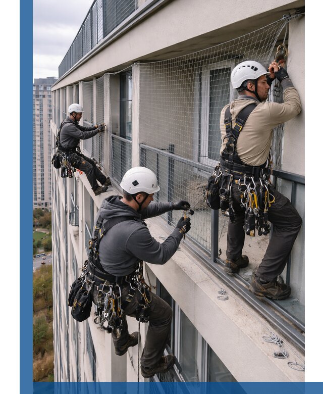 Профессиональный монтаж защитной сетки от птиц в Кунгуре